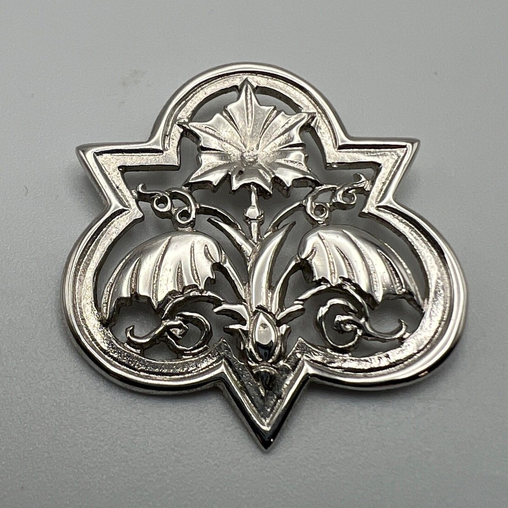 Hand & Hammer Trefoil Pendant Silver Tone Smithsonian Arts and Industries